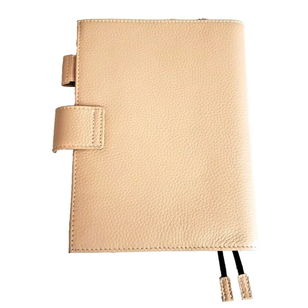 Moterm Leather Cover Stalogy B6 Back Pocket Pen Loop & Card Slots Pebbled-Taupe